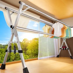 Foldable Clothes Drying Rack for Indoor Home Use, Balcony, Bedroom, Stainless Steel, Outdoor Retractable Rod Type, Quilt Drying Magic Tool