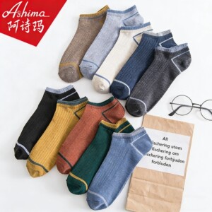 
Ashima socks men's socks cotton socks spring and summer men's socks thin sweat-absorbent breathable boat socks long socks sports socks
