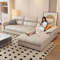 Fabric Sofa for Living Room 2025 New Model Chenille Cotton and Linen Small Apartment Cream Style Living Room Three-Seater Four-Seater Chaise Combination