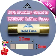 AMR T5AH250V Châu Âu Bộ khuếch đại âm thanh HIFI nắp vàng dây bạc ống cầu chì 5A 5x20mm