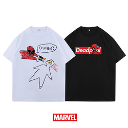 Deadpool Short-Sleeved T-Shirt Marvel Movie 10Th Anniversary Unisex Pure Cotton Loose Large Size Family Wear