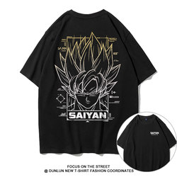 Son Goku Vegeta T-Shirt Japanese Anime Merchandise Clothing Dragon Ball Student Loose Cotton Short-Sleeve Parent-Child Trendy