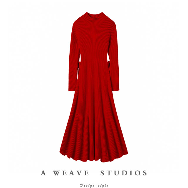 The queen of elegance! Women's heavyweight cashmere sweater, long skirt, knitted cashmere dress, thickened for winter