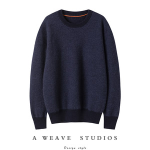 Wonderful charm ~ temperament men's round neck cashmere sweater thickened cashmere sweater knit sweater and lighten flowers