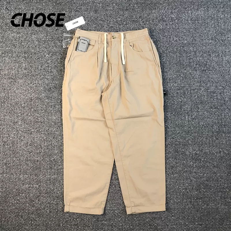 订购CHOSE SSZ BROCHURE 21SS 1P CHINO 日系抽绳宽松休闲裤-Taobao