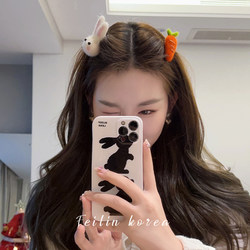 Autumn and Winter Hair Clips, Bunny Headwear, Hairpins, Carrot Plush, Cute Clips for Women, Bangs Clips, Side Clips, Hair Accessories