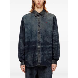 
D Italian street sports trendy men's clothing European and American men's washing and old denim long-sleeved shirt top coat