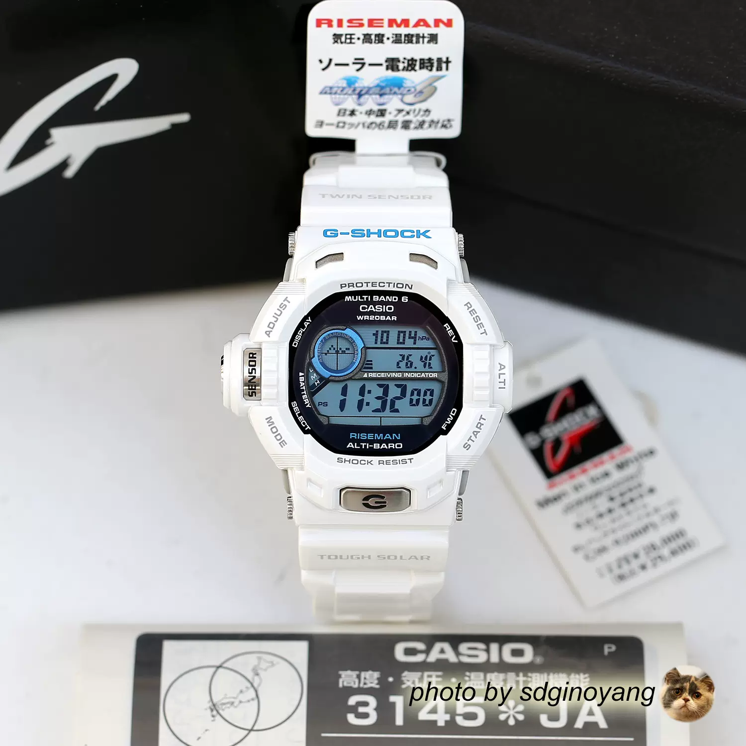 CASIO卡西欧G-SHOCK GW-9200PJ-7JF 白冰电波飞人RISEMAN全新现货-Taobao