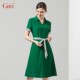 Gitti/Gitty POLO collar lace stitching waist dress women's new temperament short -sleeved A -line skirt G202094
