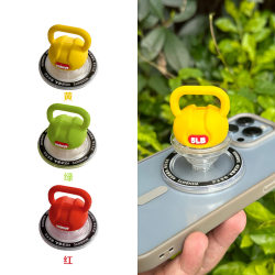 Gym Gift Kettlebell Phone Holder, Weightlifting Barbell Plate Airbag Anti-Drop Base, Small Gift for Fitness Trainer
