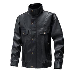 Cross -border American retro leather men's spring and autumn new leather jacket men
