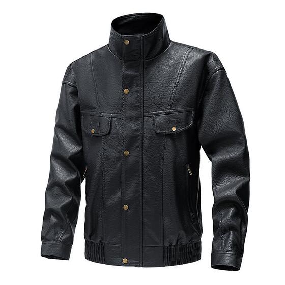 Cross -border American retro leather men's spring and autumn new leather jacket men
