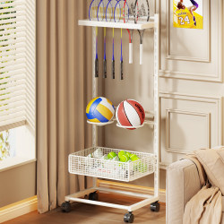 Badminton Racket Display Rack, Large-Capacity Tennis and Basketball Storage Rack, Sports and Fitness Equipment Storage Rack