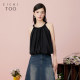 Aijutu's new summer vacation style simple and atmospheric halter neck sleeveless chiffon shirt