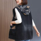Cowboy vest female spring and autumn, foreign qi middle -aged mother casual hooded loose, large size, thinner horses clip jacket
