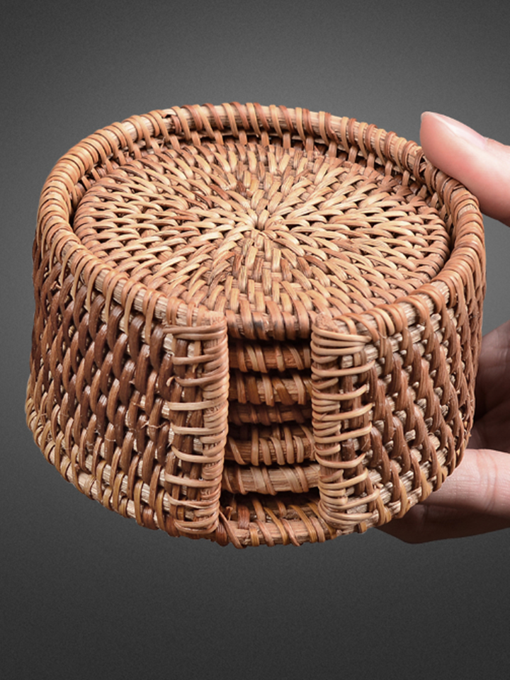 越南手工编织藤编杯垫