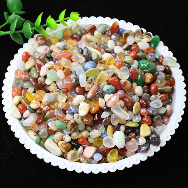 Ruhong Natural Crystal Gravel Jade Chopin Colorful Agate Gravel Stone Ornament Fish Tank Decoration Small Grain Jade