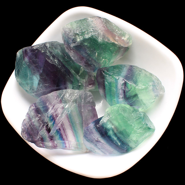 Ruhong natural crystal raw stone ornaments colorful fluorite ore gemstone specimens stone diffuser stone fish tank decorations