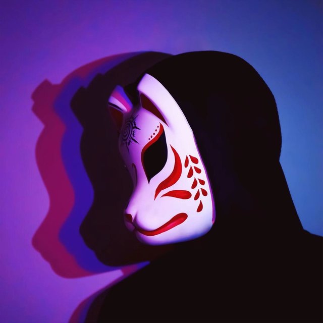 Douyin Darkness Japan and Wind Fireflies Fox Mask Full Face COS COS Chinese style Japanese -style Halloween Fox Noodles
