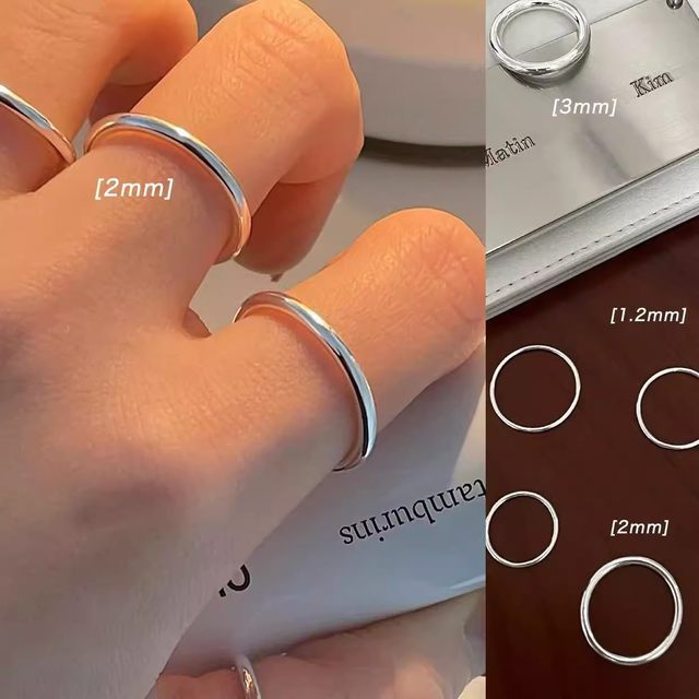 Xuping plain ring glossy ring plated with thin rings about 3mm index finger ring ins neutral and cold couple rings for men and women
