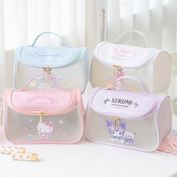 Sanrio Genuine Toiletry Bag Hello Kitty Cosmetic Bag High-Value Large Capacity Portable Convenient Travel Cute