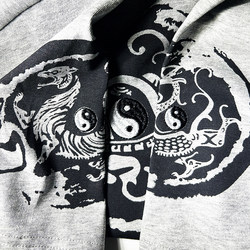 【Four Divine Beasts】New Embroidered and Printed Chinese Style T-Shirt for Men, Summer Pure Cotton Round Neck National Trend Brand Cultural Shirt