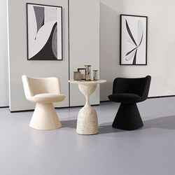 Italian-Style Rotatable Single Sofa Chair, Beauty Salon Leisure Negotiation Table and Chair Set, Hotel Rest Area Reception Dining Chair