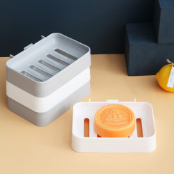 Drain soap box shelf household bathroom suction cup wall-mounted soap box bathroom punch-free soap storage rack