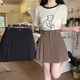Summer women's skirt women's sweet college jk pleated skirt anti-exposure short skirt fat mm brown hip A-line skirt
