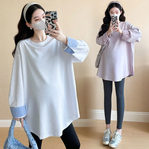 
Large size maternity sweatshirt spring and autumn 2026 loose fashionable mid-length long-sleeved T-shirt tops for women new Chinese style 200*0.5kg