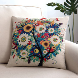 Four Seasons Simple Cartoon Pillowcase Car Square Nap Pillow Large Cushion Bed Headrest Waist Support Student Pillowcase