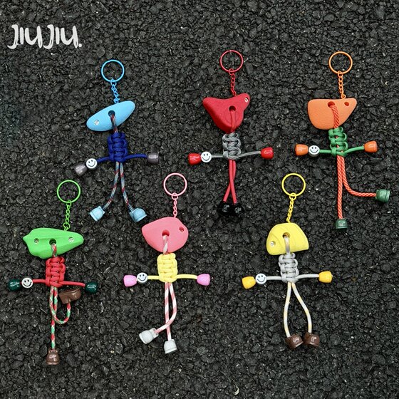
Rock Climbing Peripherals Original Rock Point Man 3D Creative Handmade Woven Pendant Keychain Backpack Lanyard Small Gift