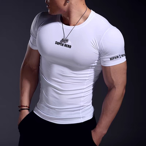 
Trendy 2024 fitness clothing men's tights high elastic fast dry sweat-absorbing and breathable outdoor sports coach suit custom letters