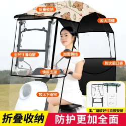 Electric vehicle canopy parasol foldable and retractable
