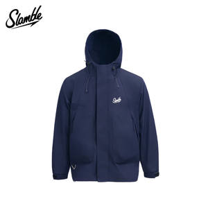 
SLAMBLE Men's Windproof Hooded Jacket Jacket Sports Woven Outdoor Training Functional Tooling Zipper Fall