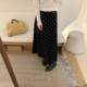 Retro velvet thickened polka dot velvet skirt for women in autumn and winter pear-shaped body with rear slit A-line mid-length umbrella skirt