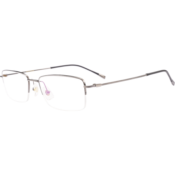 Pure titanium ultra -light myopia glasses Men's half -frame large face scale number Zeiss's lens gold silk business eye frame
