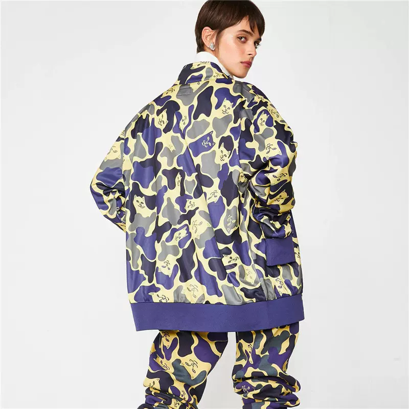 新品Ripndip Nerm Camo Track Jacket贱猫中指猫迷彩夹克外套校服- Taobao