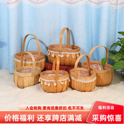 Shandong Province's New Pastoral Style Yilin Craft Wooden Waterproof Floral Basket, Woven Rattan and Willow Decorative Piece