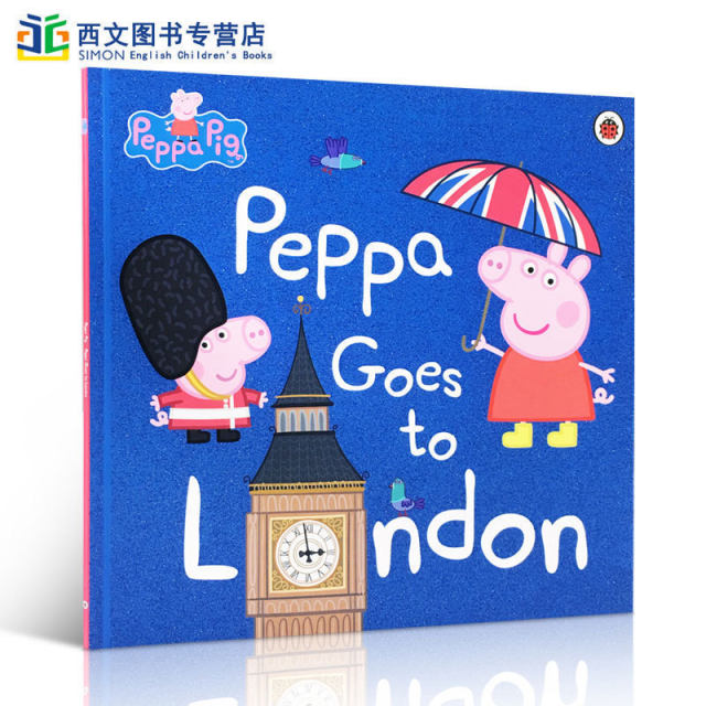 Imported English original pink pig little girl series: peppa pig peppa Goes to london to London Pig Page Pacific Platform children's enlightenment picture storybook 2-6 years old parent-child reading
