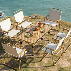 Outdoor Camping Table and Chair Set, Portable Folding Table and Chair Combo, Egg Roll Table, Complete Picnic and Camping Gear