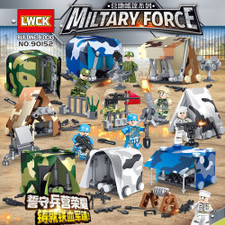 Military tent war minifigure weapon assembly building blocks