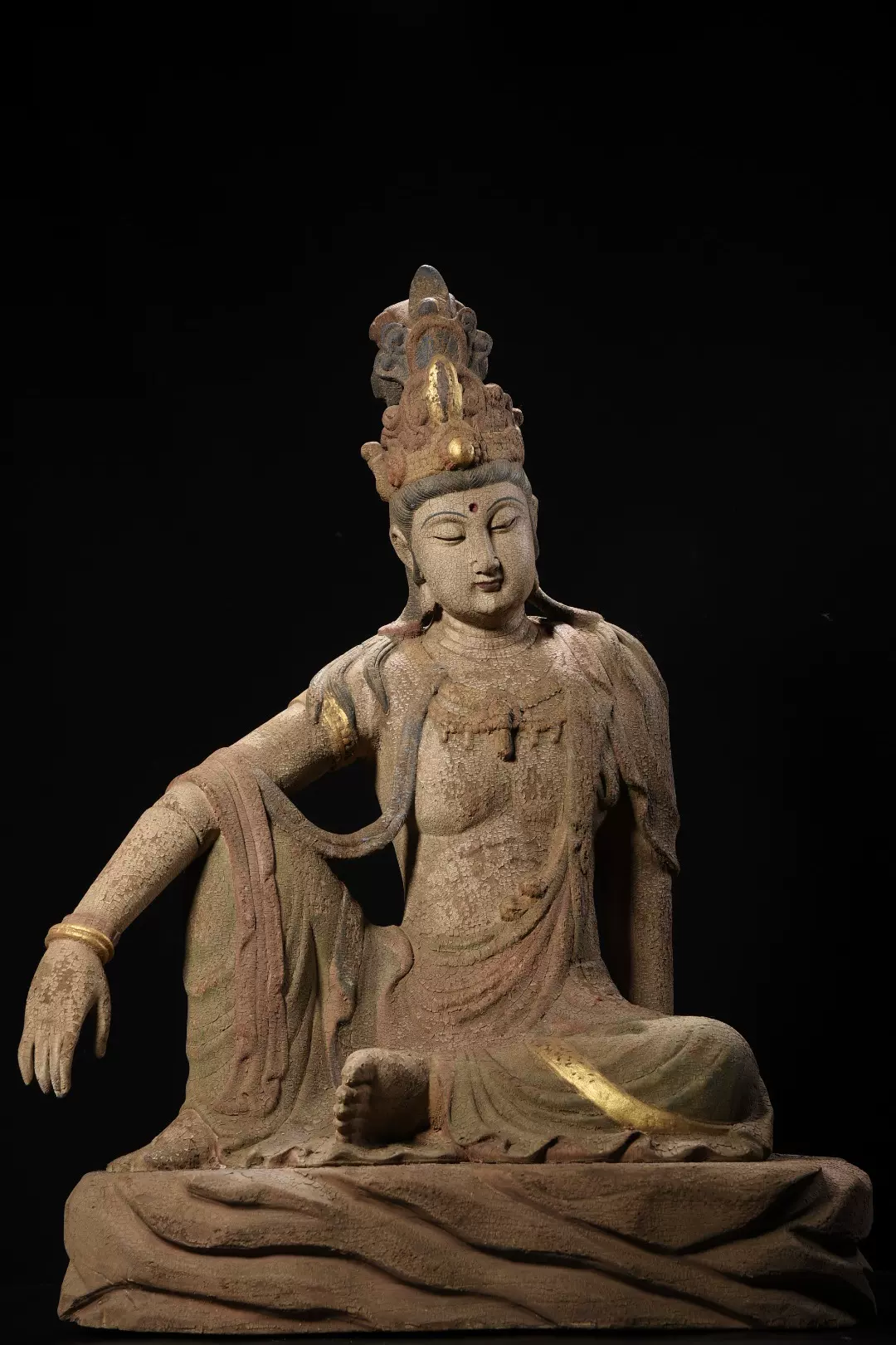 舊藏老紫銅鎏金坐蓮觀世音菩薩佛像大明永樂年施觀音菩薩