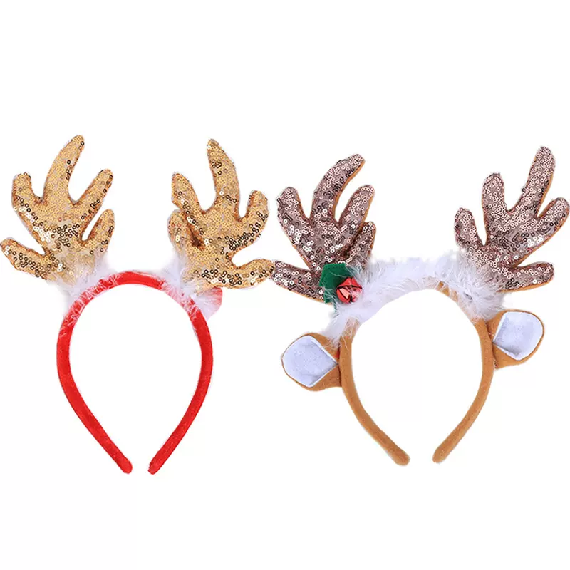 Gold Glitter Big Antlers Christmas Hair Accessories Headband Taobao