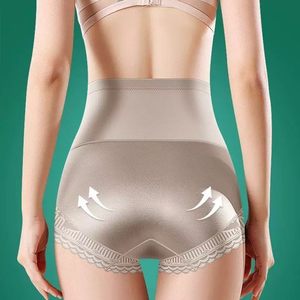 
2026 High Waist Tummy Control Pants Women's 100A Antibacterial Bottom Butt Lifting Probiotic Mulberry Silk Seamless Satin Large Size Underwear