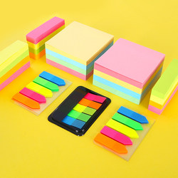 Fluorescent Sticky Notes Classification Index Labels Sticky Notes for Students Colorful Sticky Notes Indicator Stickers Strong Adhesive Korean Ins-Style Fluorescent Strips Student Stationery Office Supplies
