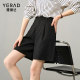 Yalida 2025 new Bermuda shorts female spring and summer casual pants black A -shaped pants pants pants pants