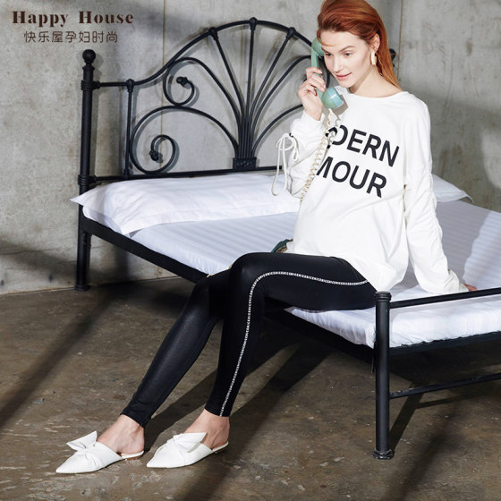 Happy House Maternity Pantyhose 2026 Spring New Style Leggings High Waist Belly Support Fashion Versatile Stretch Slimming Pantyhose
