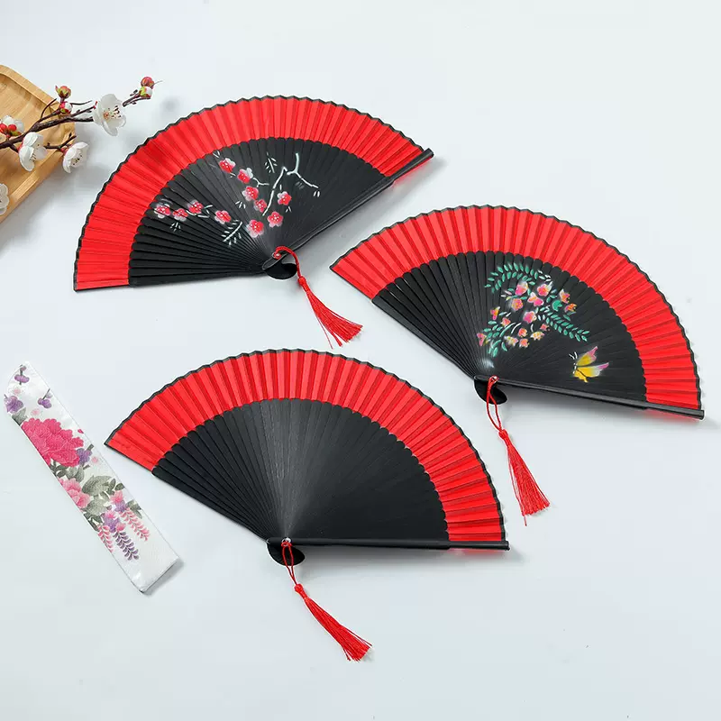 古风扇子折扇男生中国风龙学生霸气黑色折叠扇30cm双面夏季竹扇风-Taobao