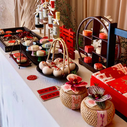 Engagement Banquet Table Decoration Small Ornaments Full Set Dessert Table Desktop Simple New Chinese Style Pastry Supplies Set